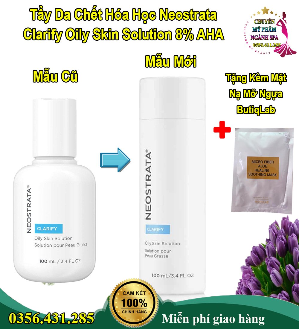 Tẩy da chết hoá học 8% AHA làm sạch sâu, giảm thâm, chống lão hóa NeoStrata Oily Skin Solution-100ml TẶNG MẶT NẠ MỠ NGỰA BUTIQ LAB HÀN QUỐC