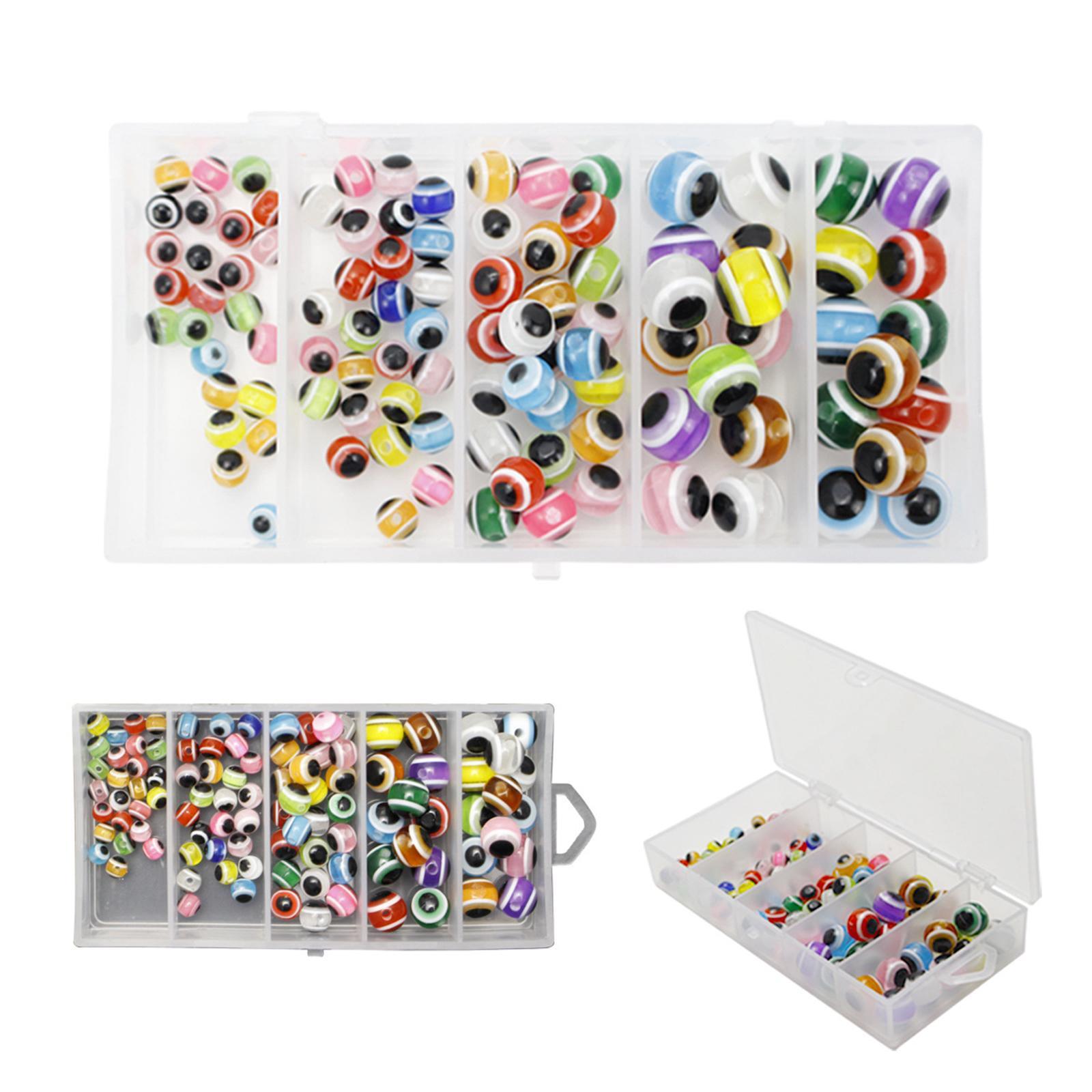 100x 4/5/6/8mm Fish Eye Fishing Beads Mixed Color DIY Kit Fishing Line Beads