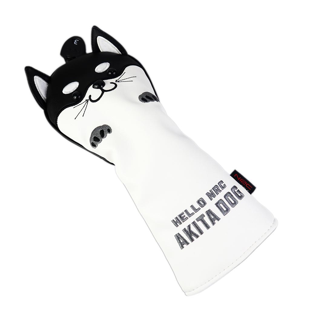 4x Golf Wood Head Covers No. 1 3 5 UT Driver Headcover Cute AKITA Dog Club Cover