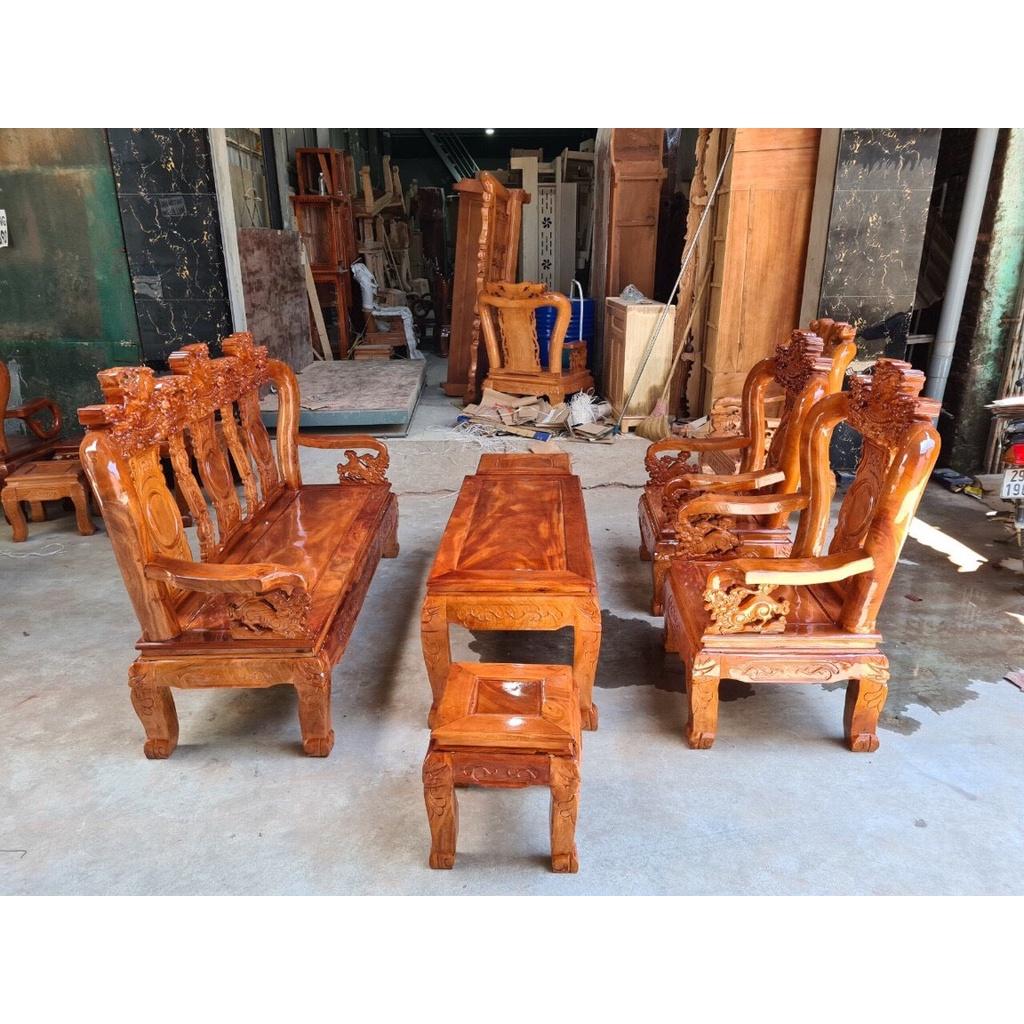 Bàn ghế gỗ tự nhiên nghê đỉnh tiếp khách