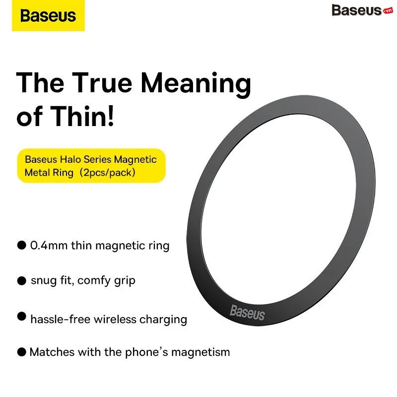 Vòng Kim Loại  Baseus Halo Series Magnetic Metal Ring cho iPhone 13/12 - hàng chính hãng