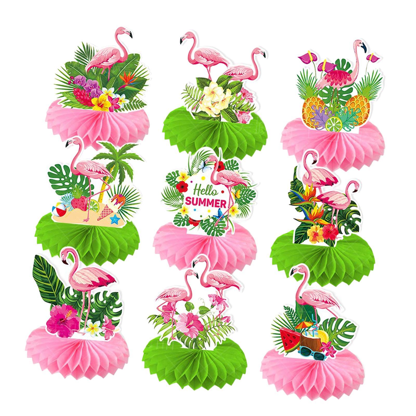 9Pcs Luau Honeycomb Centerpieces aloha tables Centerpieces for Holiday