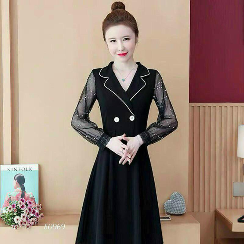 ĐẦM UMI PHỐI LƯỚI DÁNG SUÔNG SIÊU XINH