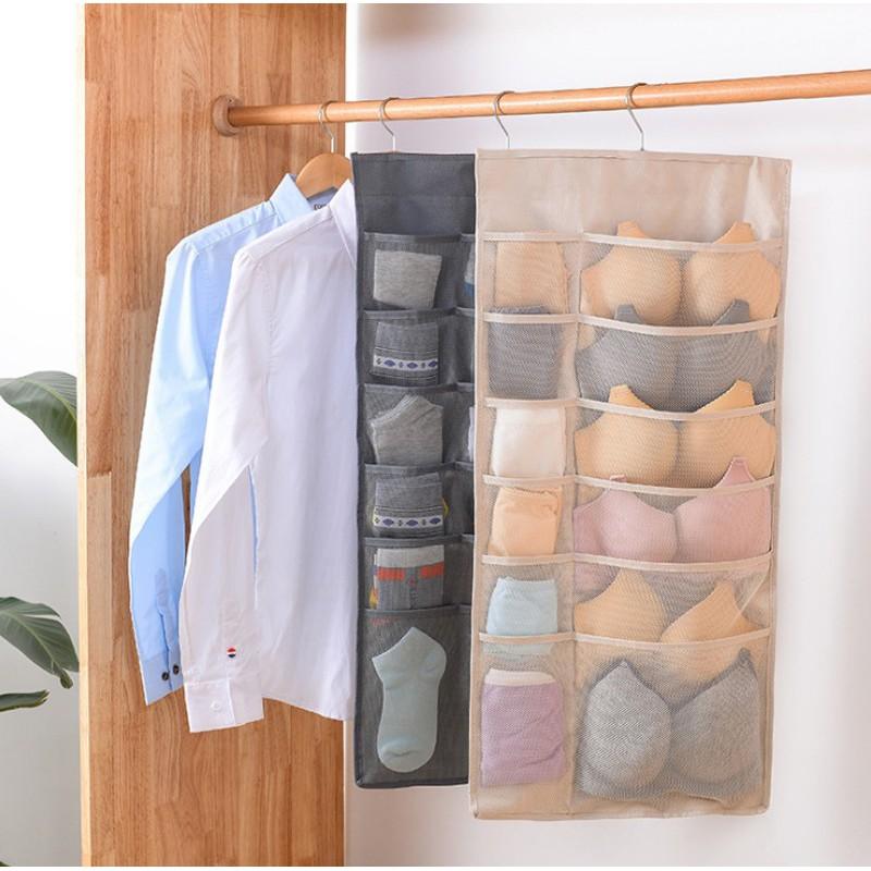 Túi treo đồ 2 mặt 30 ngăn đựng đồ lót, vật dụng gia đình chất liệu vải oxford chống thấm nước bền đẹp