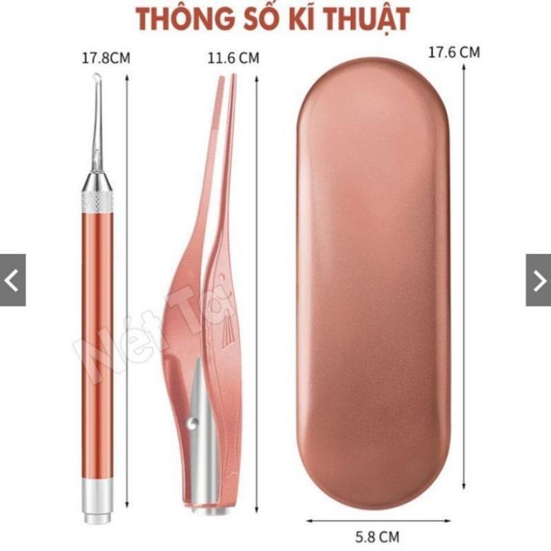 BỘ LẤY DÁY TAI CÓ ĐÈN SIÊU TIỆN DỤNG - BỘ LẤY RÁY TAI CAO CẤP Lấy Ráy Tai Nữ