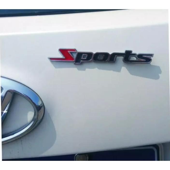 Logo kim loại chữ nổi SPORT, Logo chữ nổi SPORT, phụ kiện trang trí ô tô xe máy