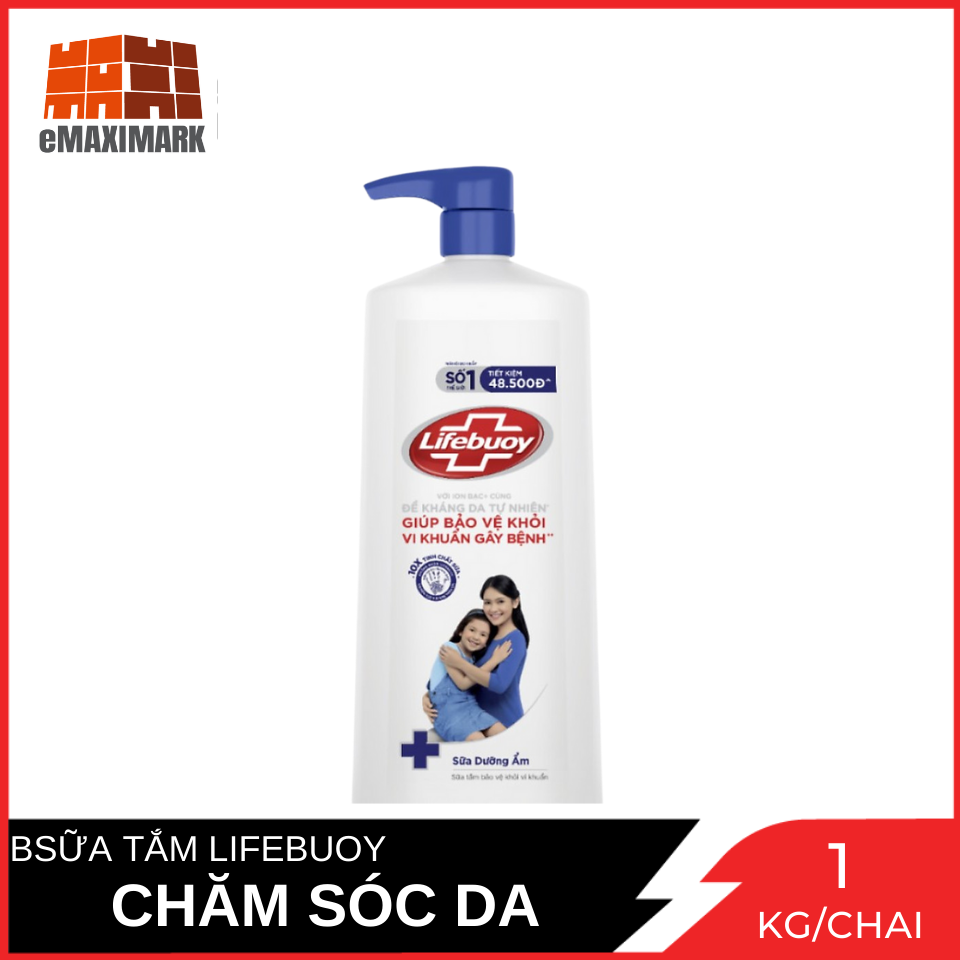 Sữa tắm Lifebuoy Chăm sóc da (Xanh) Chai 1kg