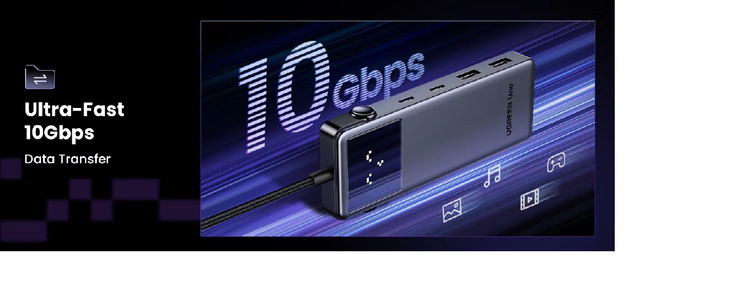 Ugreen Uno 6 trong 1 HUB 4K @ 60Hz 10Gbps Robot HUB PD100W USB A USB C HDMI Type C Adapter Hàng chính hãng