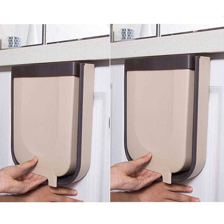 Thùng rác gấp gọn thông minh treo cửa tủ nhà bếp, thùng rác gấp gọn cài cánh cửa tiện lợi sang trọng