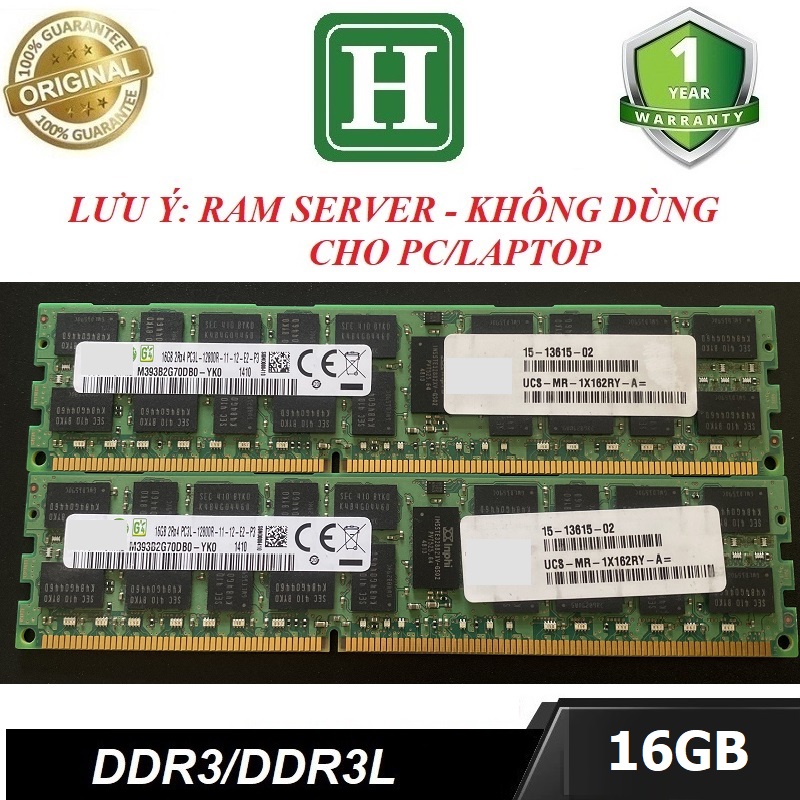 Ram Server ECC REG DDR3 16GB  bus 1600 - không dùng cho máy PC thường/Laptop