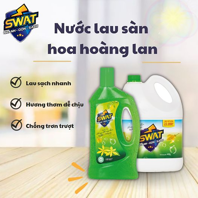 Nước Lau Sàn SWAT Hương Hoàng Lan Chai 1L Tiện Lợi