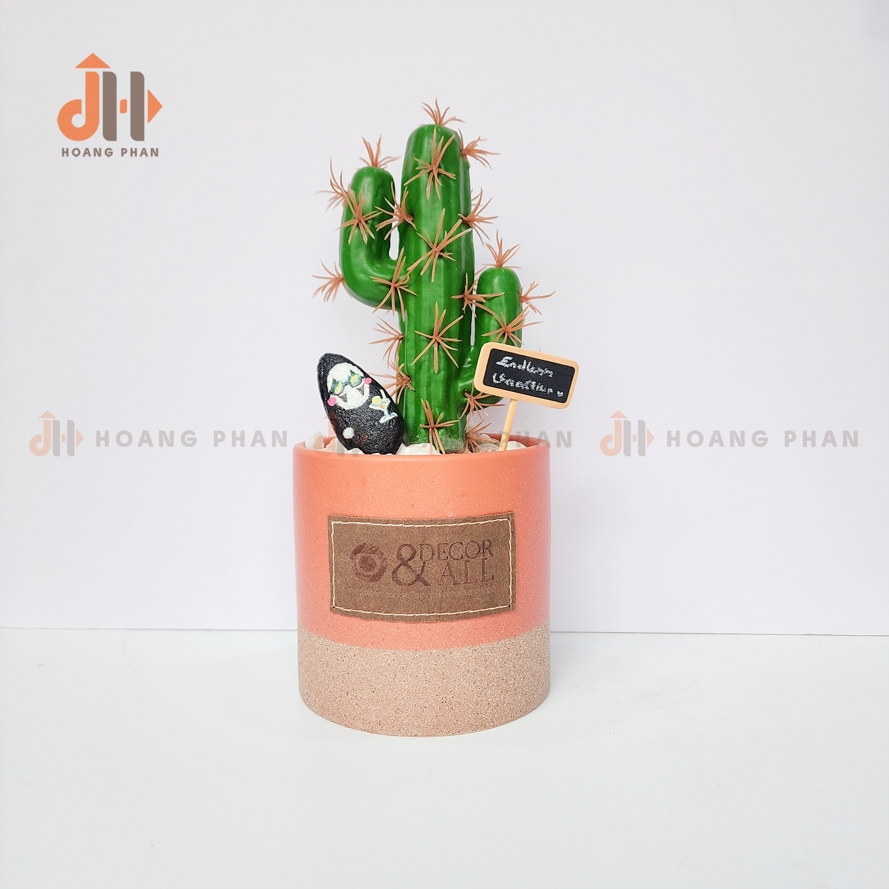 Trụ xương rồng trụ đất nung vĩnh cửu trang trí
