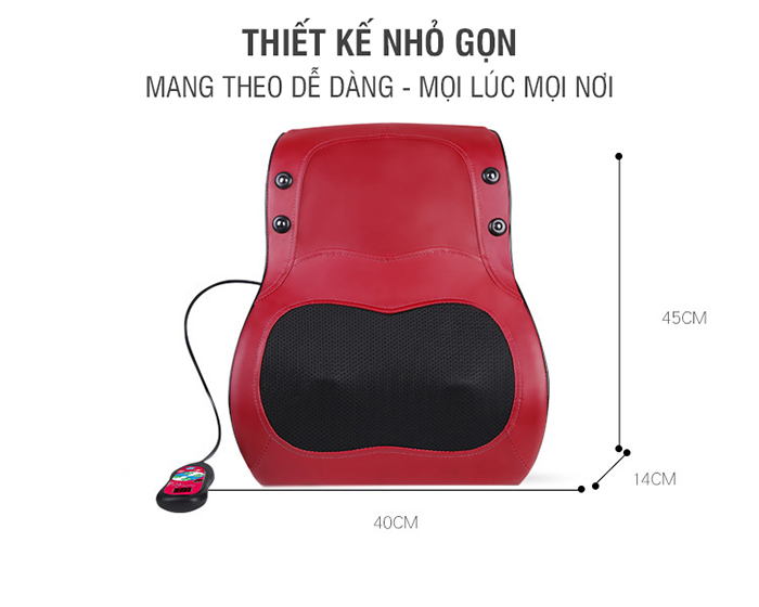 Đệm massage lưng xoay xoa bóp, rung, hồng ngoại nhiệt sưởi ấm YIJIA YJ-M6 - Dùng được trên ô tô