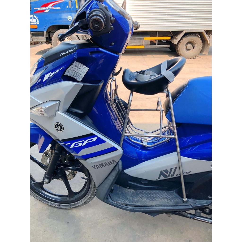 Ghế ngồi xe máy cho bé SỈ= LẺ Xe Tay Ga Novo , Không Tựa,,An Toàn Cho Bé , GHẾ ĐÔN GA INOX YÊN NHỰA XE NOVO CÓ DÂY ĐAI
