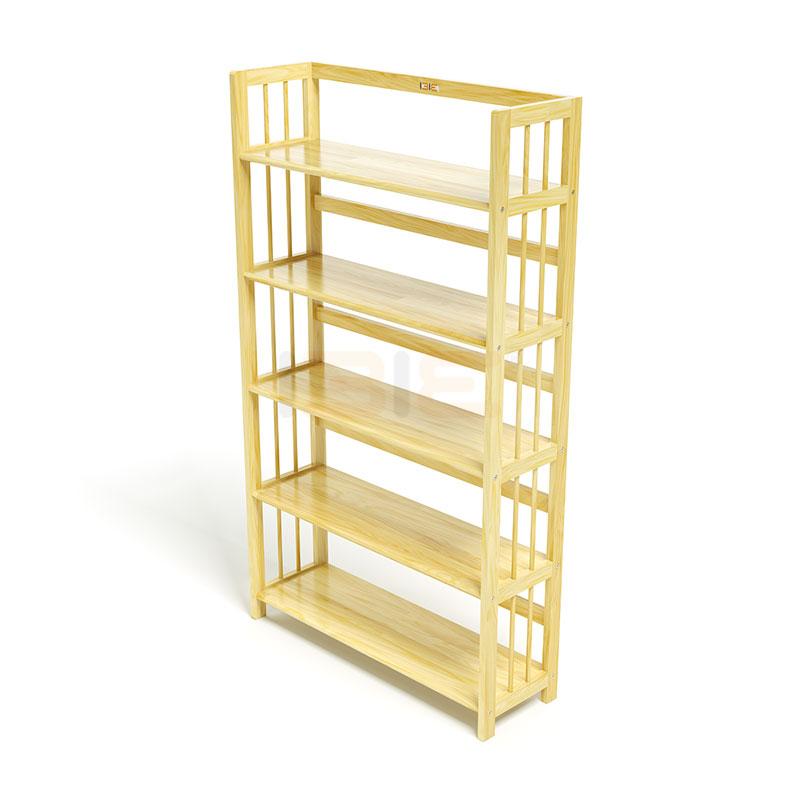 Kệ Sách 5 Tầng Gỗ Cao Su IBIE HB590RN (90cm) - Màu Tự Nhiên