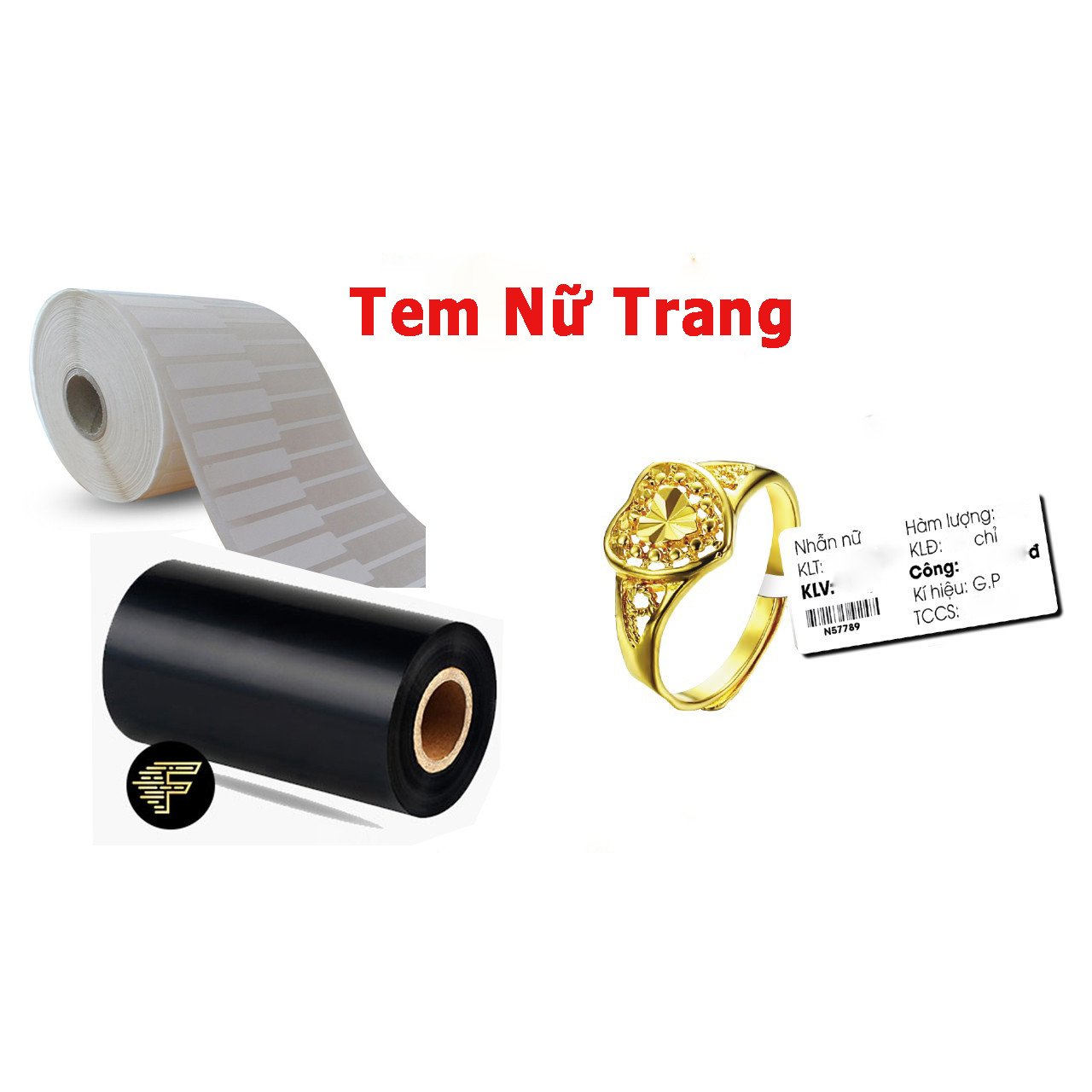 Tem Nhãn Ngành  Sử dụng máy in tem trang sức - tem in mã vạch - kích thước định sẵn  21X10mm _KIOJ