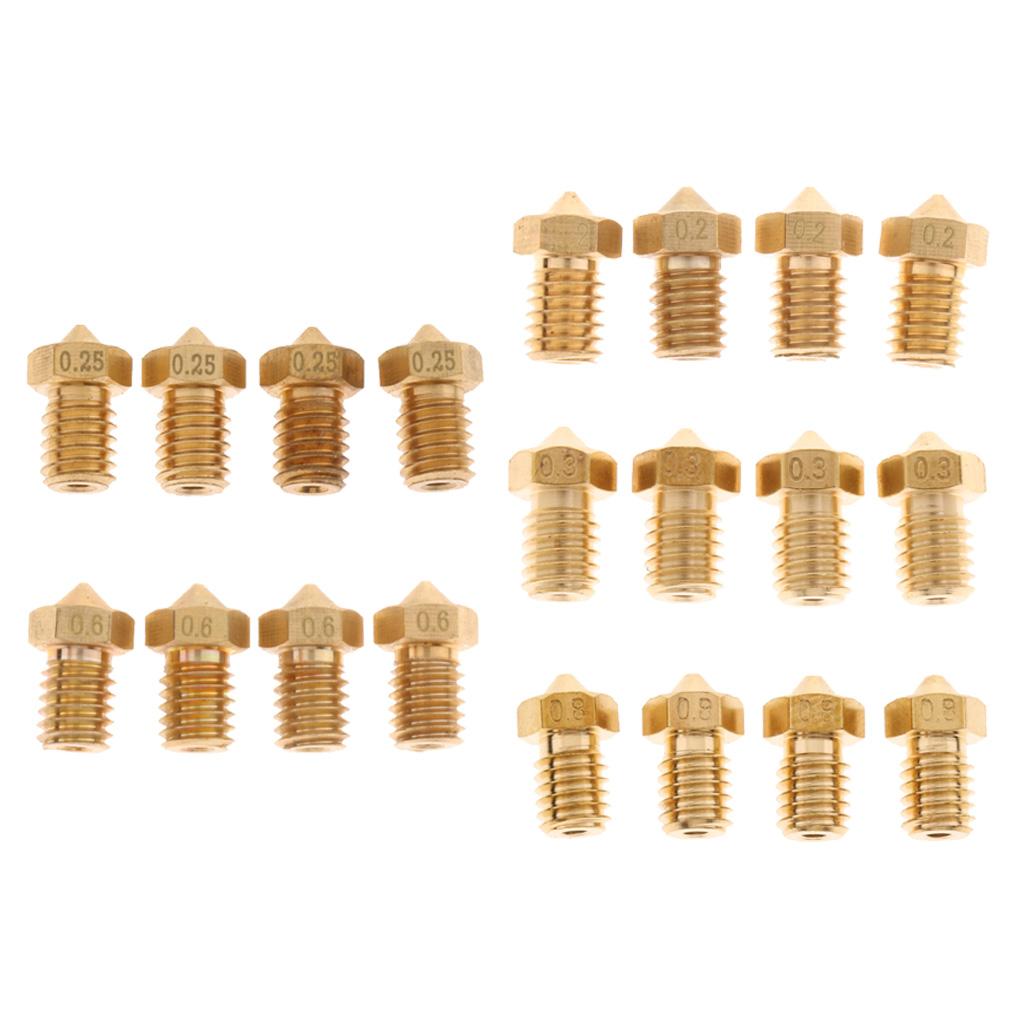4Pcs 0.2mm 3D Printer Extruder Nozzle Printhead Brass Copper For 1.75mm Filament