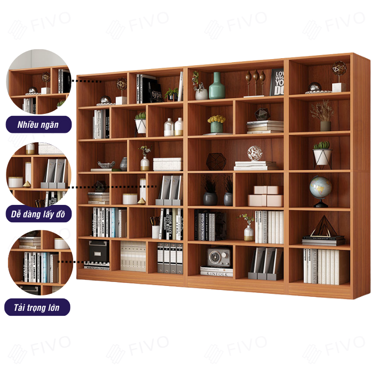 Kệ Sách Đứng Thông Minh Hiện Đại Tự Lắp Ráp FIVO Mẫu FB70 Chất Liệu Gỗ MDF Cao Cấp