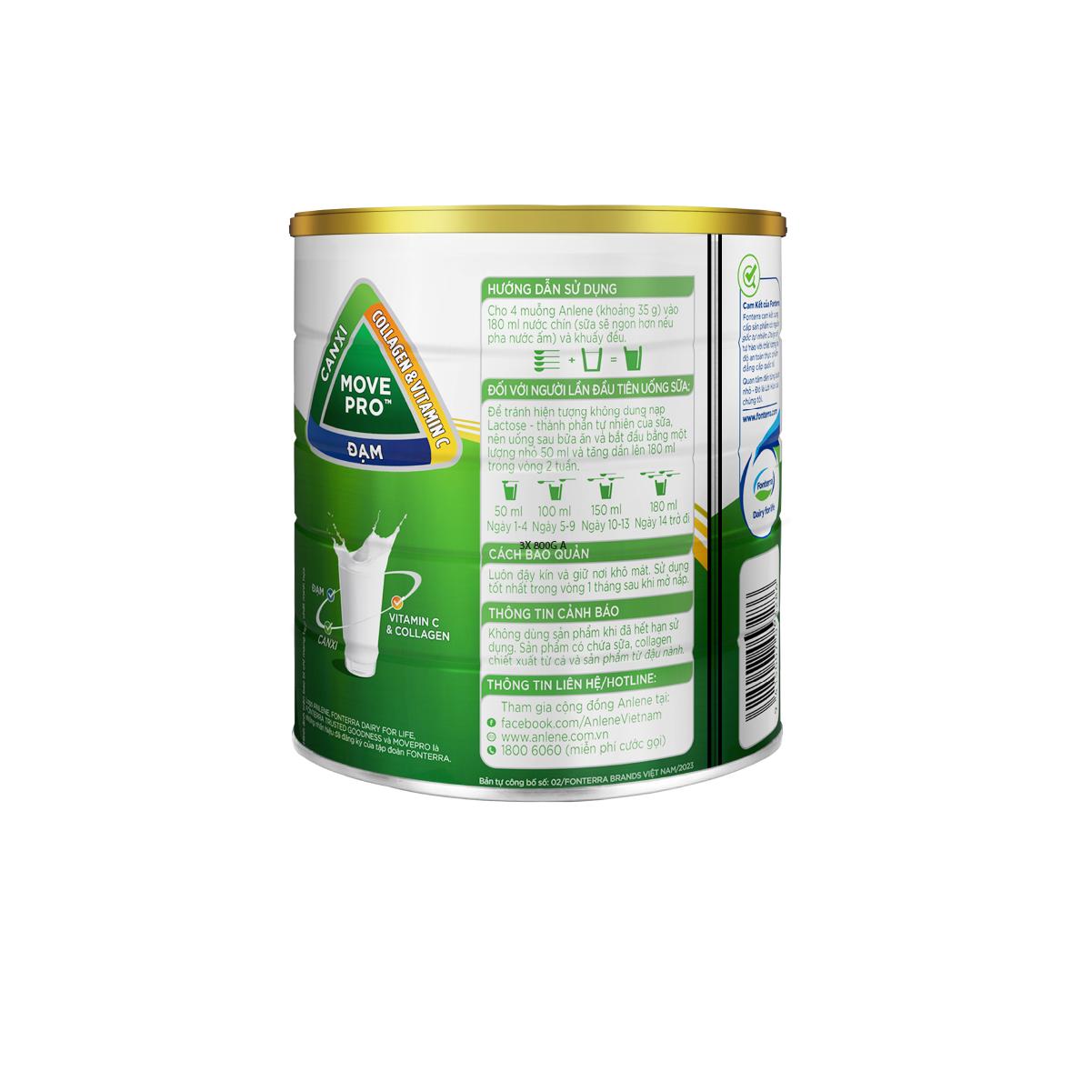 Combo 2 TPBS Anlene hương vani 1.2kg (trên 30 tuổi) - Tặng nồi inox