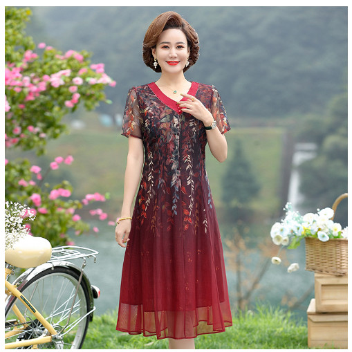 (HÀNG SẴN) Váy Đầm Trung Niên Che Bụng Dự Tiệc Sang Chảnh VH68 - Hàng Quảng Châu Cao Cấp