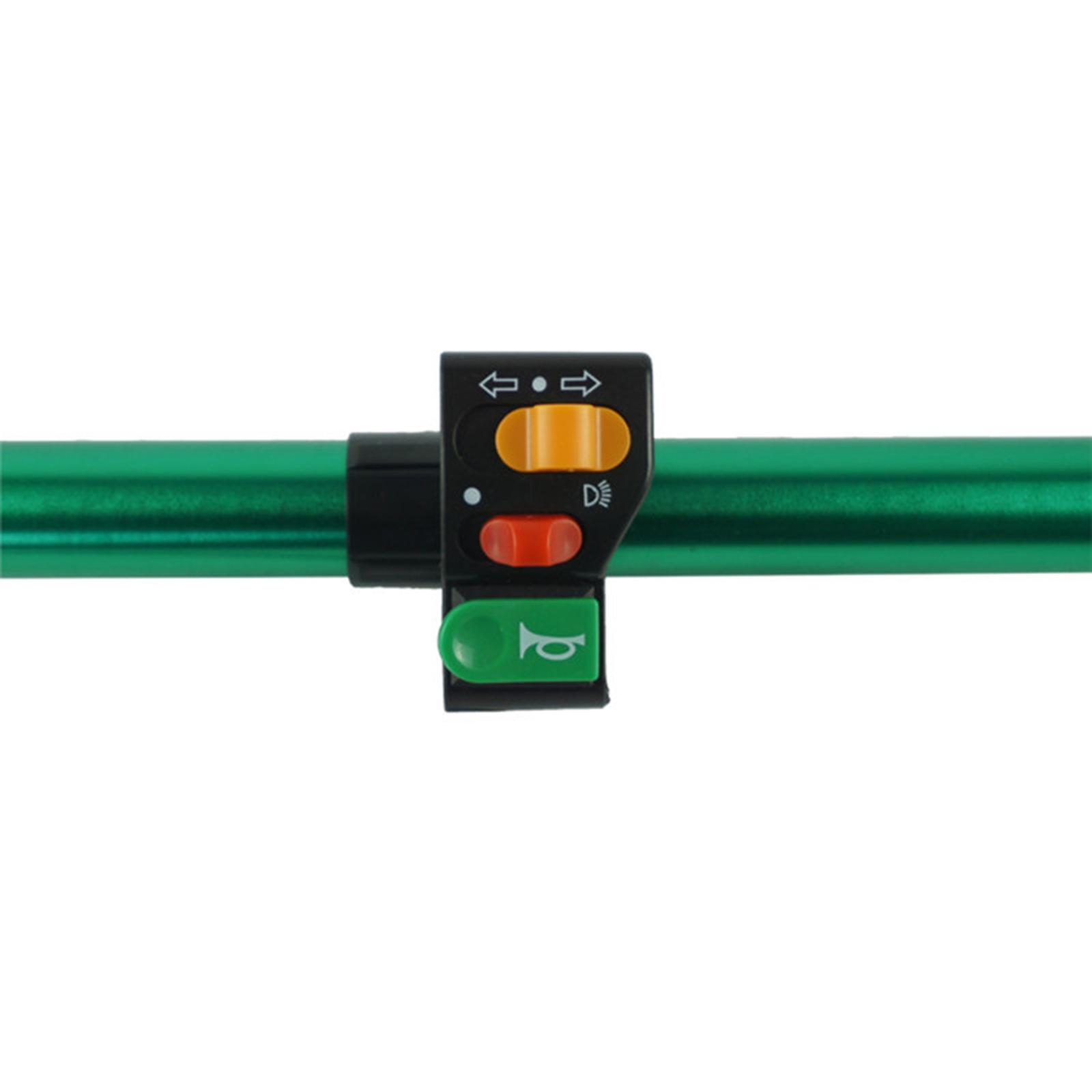 Motorcycle Handlebar Switch, 7/8 22mm 3 in 1 Headlight Turn Signal Horn Fits for Electric Motorbike