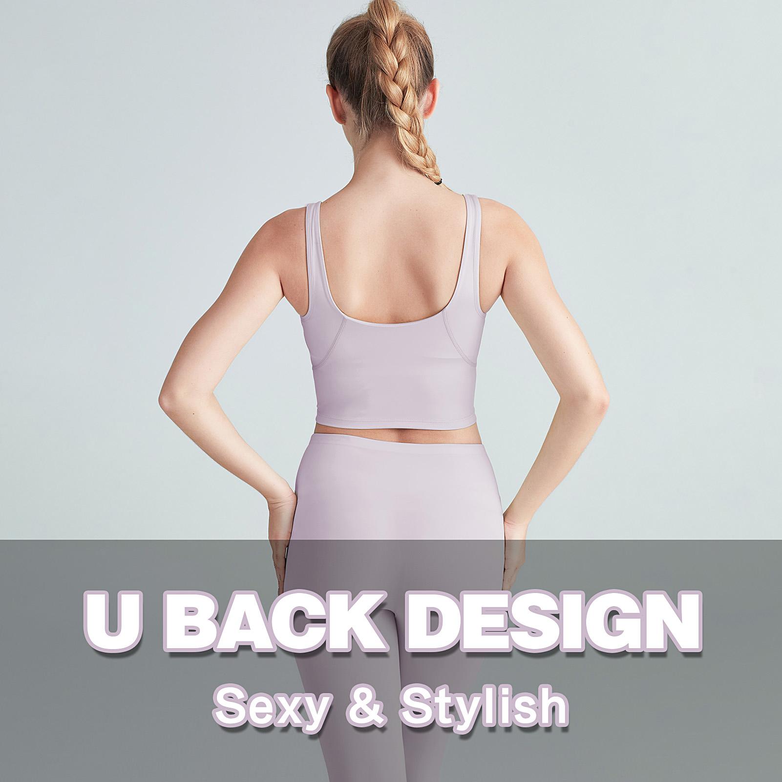 Áo Crop Top cho nữ cổ áo vset lưng chữ U có thể tháo rời Đệm