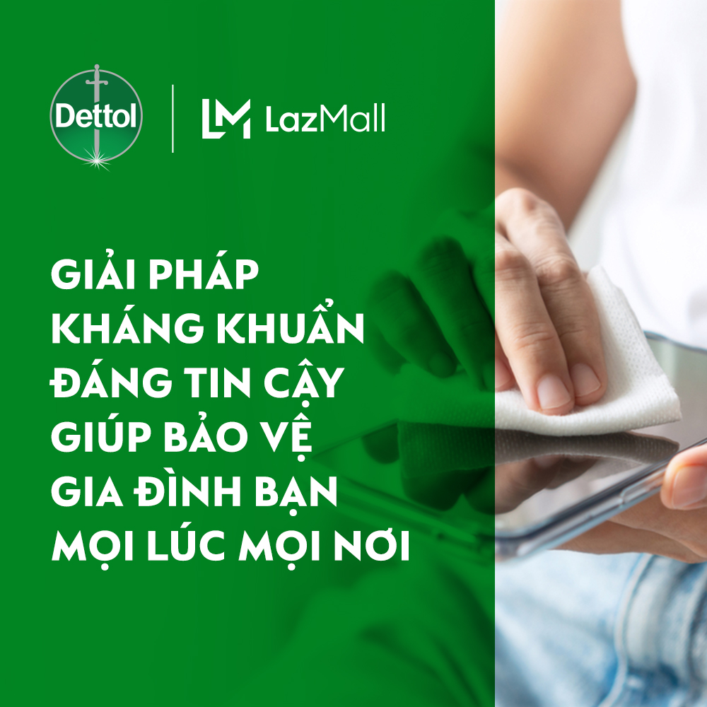 Combo 3 khăn ướt Dettol kháng khuẩn