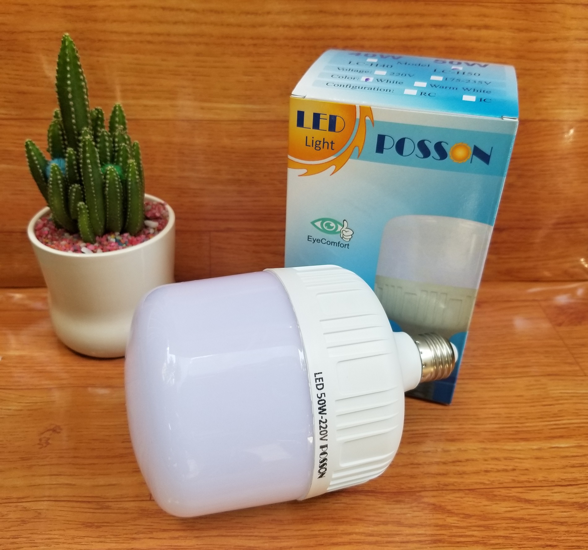 10 Bóng đèn Led trụ 50w bup trụ T110 siêu sáng tiết kiệm điện thân kín chống nước mưa Posson LC-50x