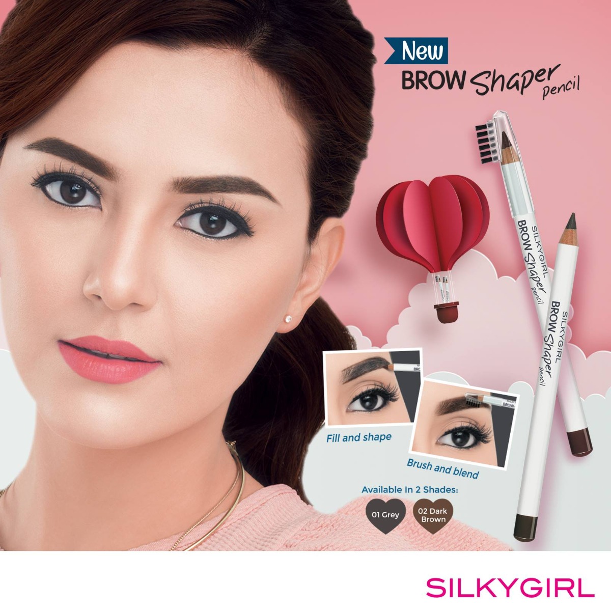 Chì Kẻ Chân Mày Kèm Chổi Silky Girl Brow Shaper Pencil