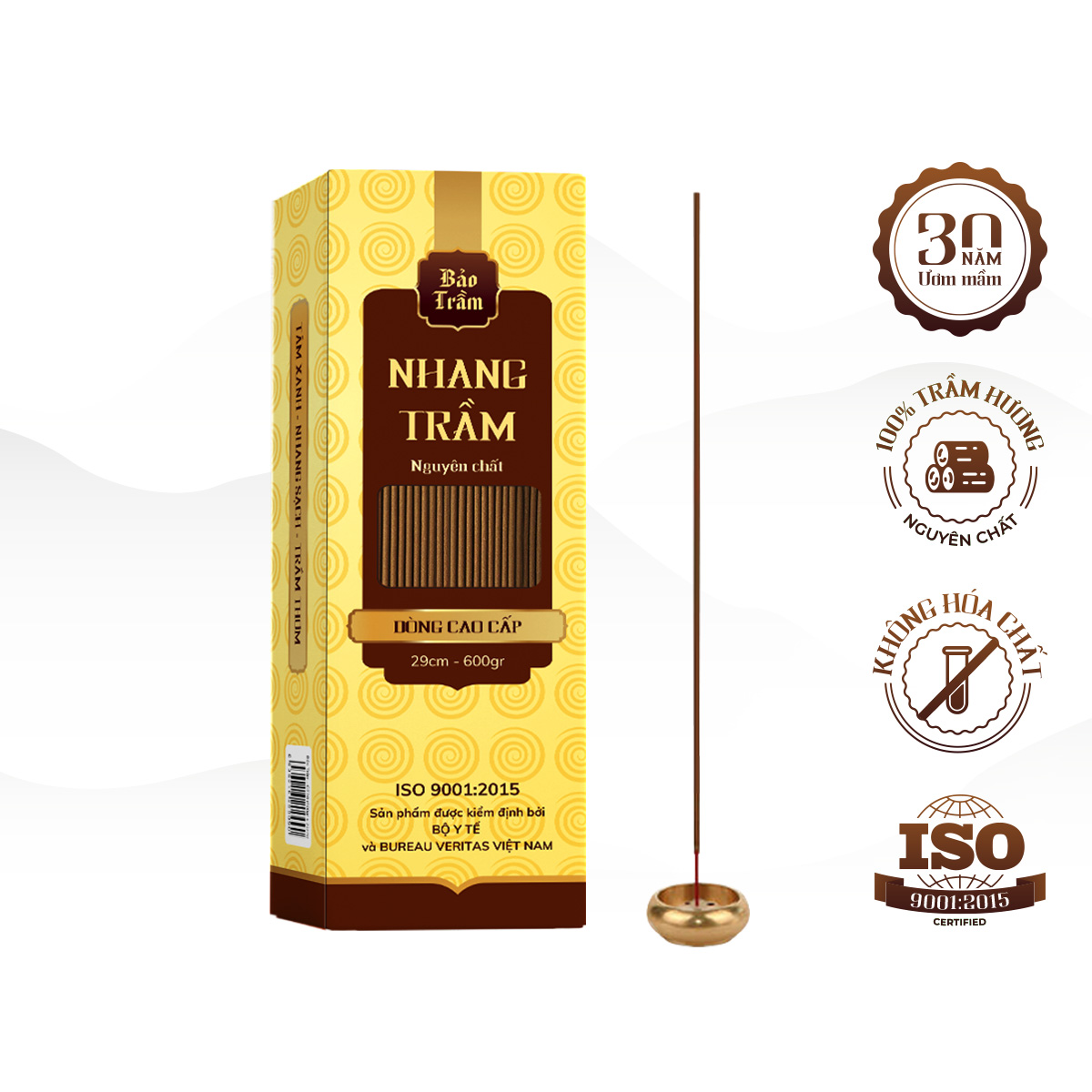 Nhang Trầm Hương Bảo Trầm, Cao Cấp 30cm/ 40cm (600g)