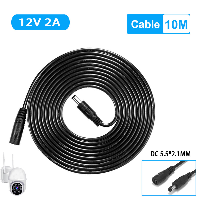 DC Dây Cáp Nối Dài 3m 5m 10m 2.1mm X 5.5mm Sang Male Cho Camera Cctv