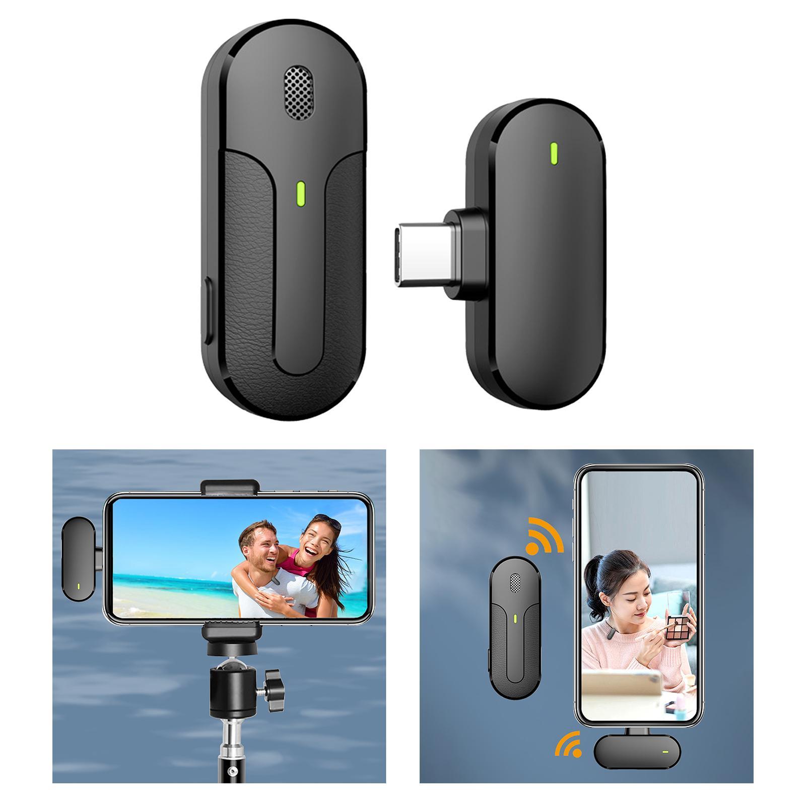Wireless Lapel Mic Lavalier Microphone USB C with Charging Case Lavalier Lapel Mic