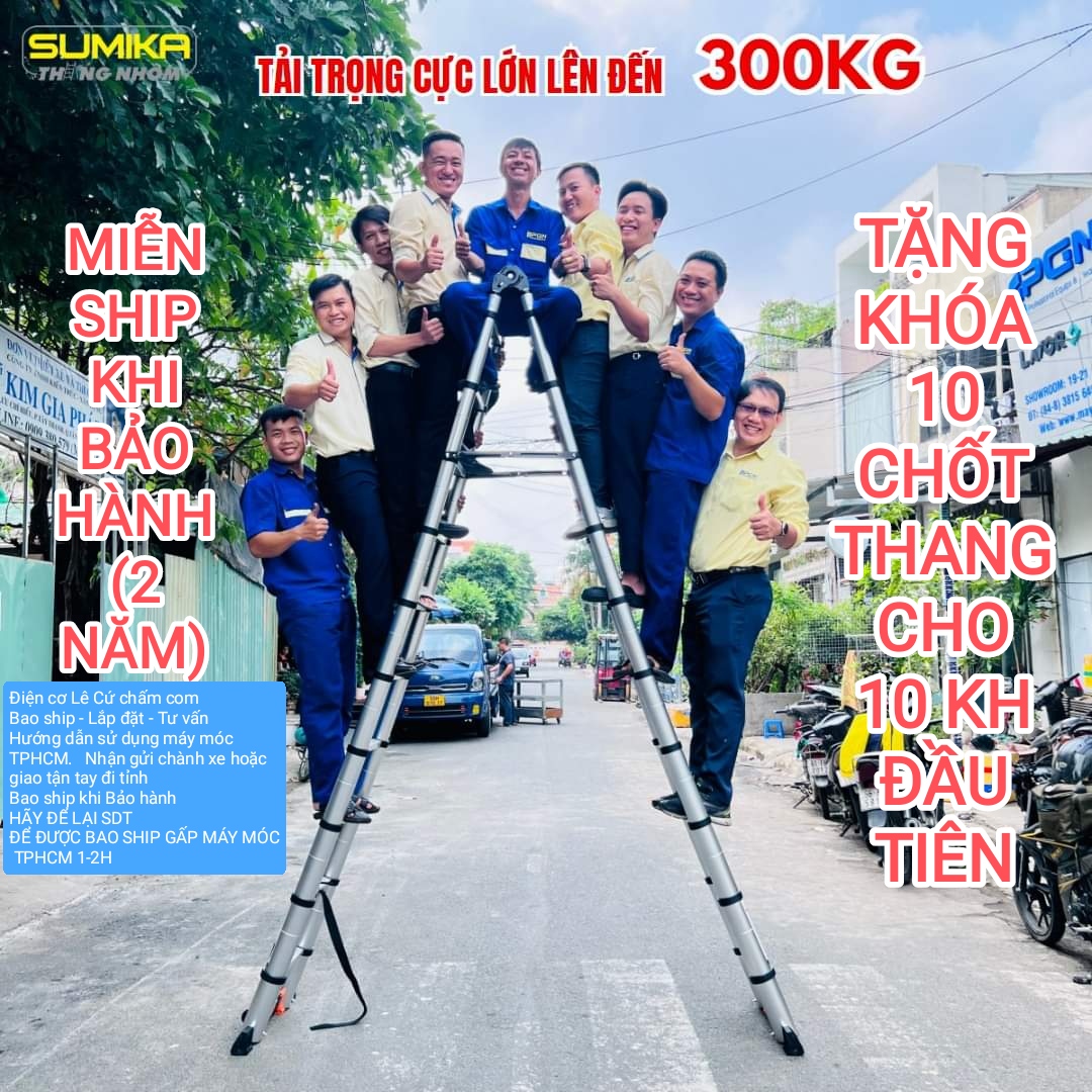 Thang rút đôi chữ A cao 2m (1m9)  Sumika - Thang rút chữ A cao cấp