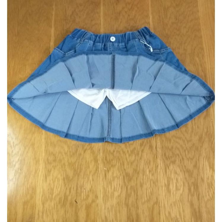 Chân váy jeans xếp li liền quần chip đùi size đại 25-48kg