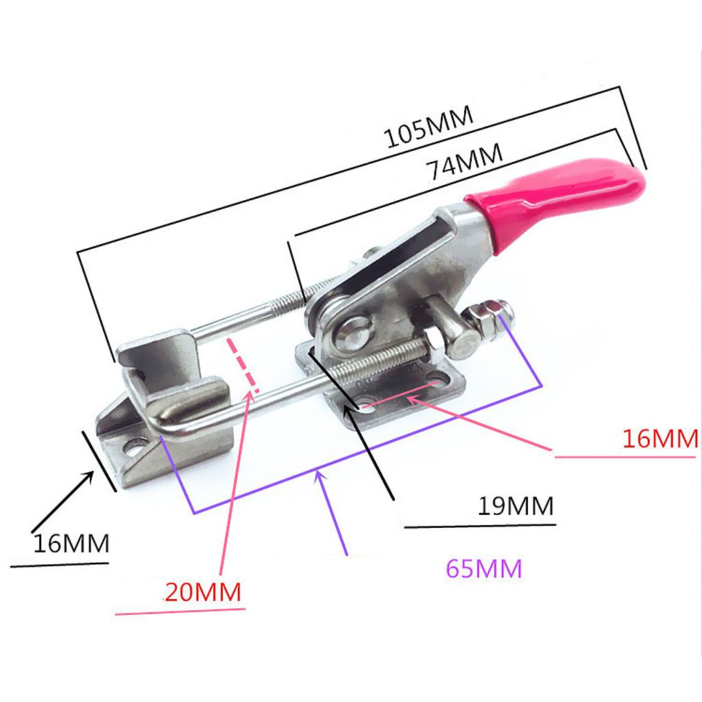 2pcs SS Quick Release Latch Type Toggle Clamp, 170kg Holding Capacity