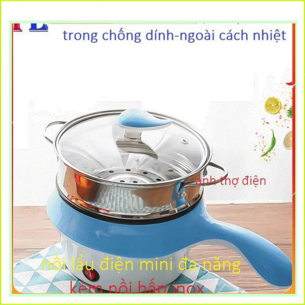 NỒI LẨU- CA NẤU MÌ 2 TẦNG MINI ĐA NĂNG, CHIÊN, HẤP, LẨU, RÁN SIÊU TIỆN LỢI