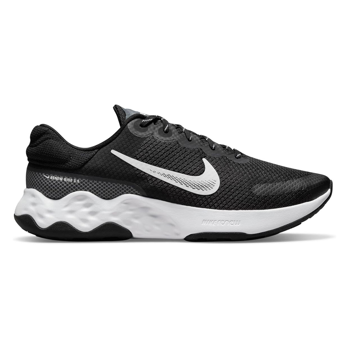 Giày chạy bộ nam NIKE RENEW RIDE 3 - BLACK/WHITE-DK SMOKE GREY-SMOKE GREY - 10.5 US