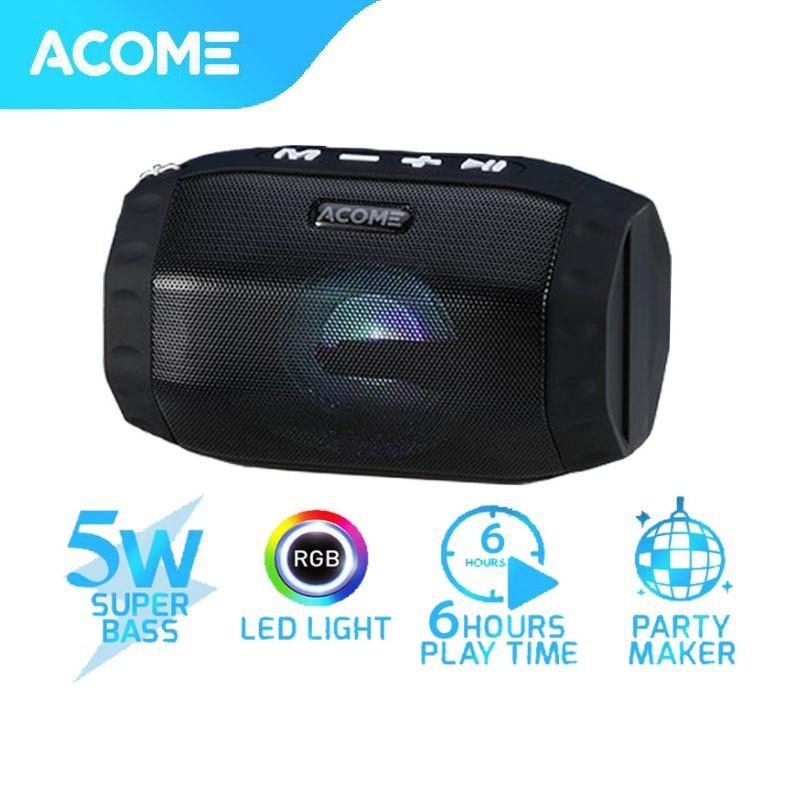 Loa Nghe Nhạc Bluetooth ACOME Công Suất 5W, Hỗ Trợ Kết Nối MicroSD, USB, Đài FM, Playtime 6H - Hàng Chính Hãng