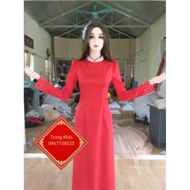 Áo dài gấm tơ kèm quần