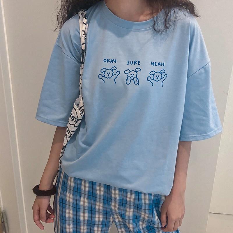Áo thun tay lỡ OKAY SURE YEAH phông Unisex nam nữ tee oversize form rộng pull Ulzzang Streetwear Hàn Quốc vải mềm