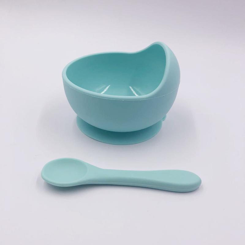 1 Bộ Núm Silicone Mềm Cho Ăn Bát Bộ Thực Phẩm Bộ Đồ Ăn Kẹo Màu Trẻ Em Món Ăn Không Trơn Trượt Cho Bé Đồ Ăn Cho Bé huấn Luyện Bát