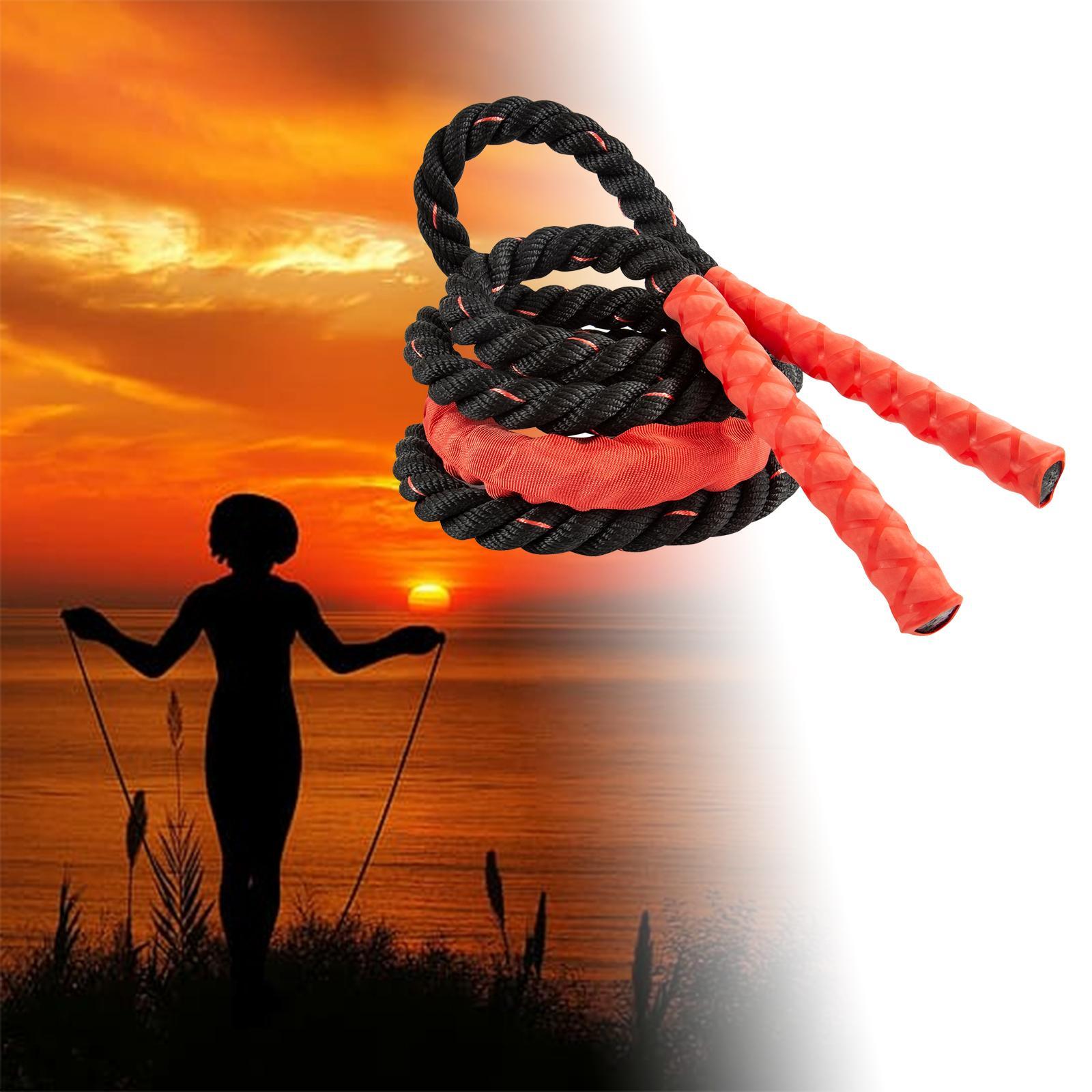 Heavy Jump Rope for Fitness, 25mm Weighted Adult Skipping Rope Exercise Battle Rope for Me Women, Body Workout, Power Training Gym Building Muscle