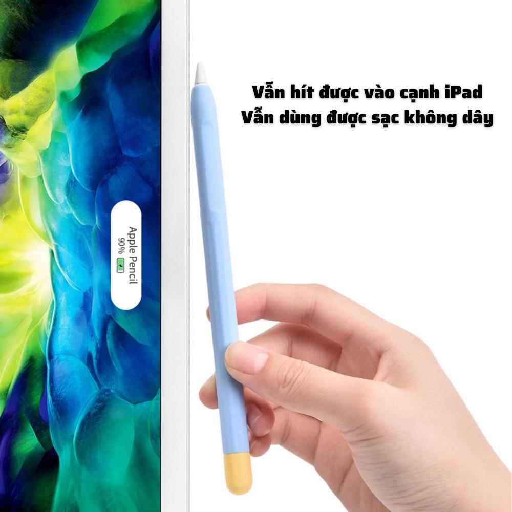 Bọc silicon, vỏ, case dành cho Apple Pen 1/2 và dành cho Stylus Gen 2 Pro, hỗ trợ hít vào cạnh Tablet và sạc không dây