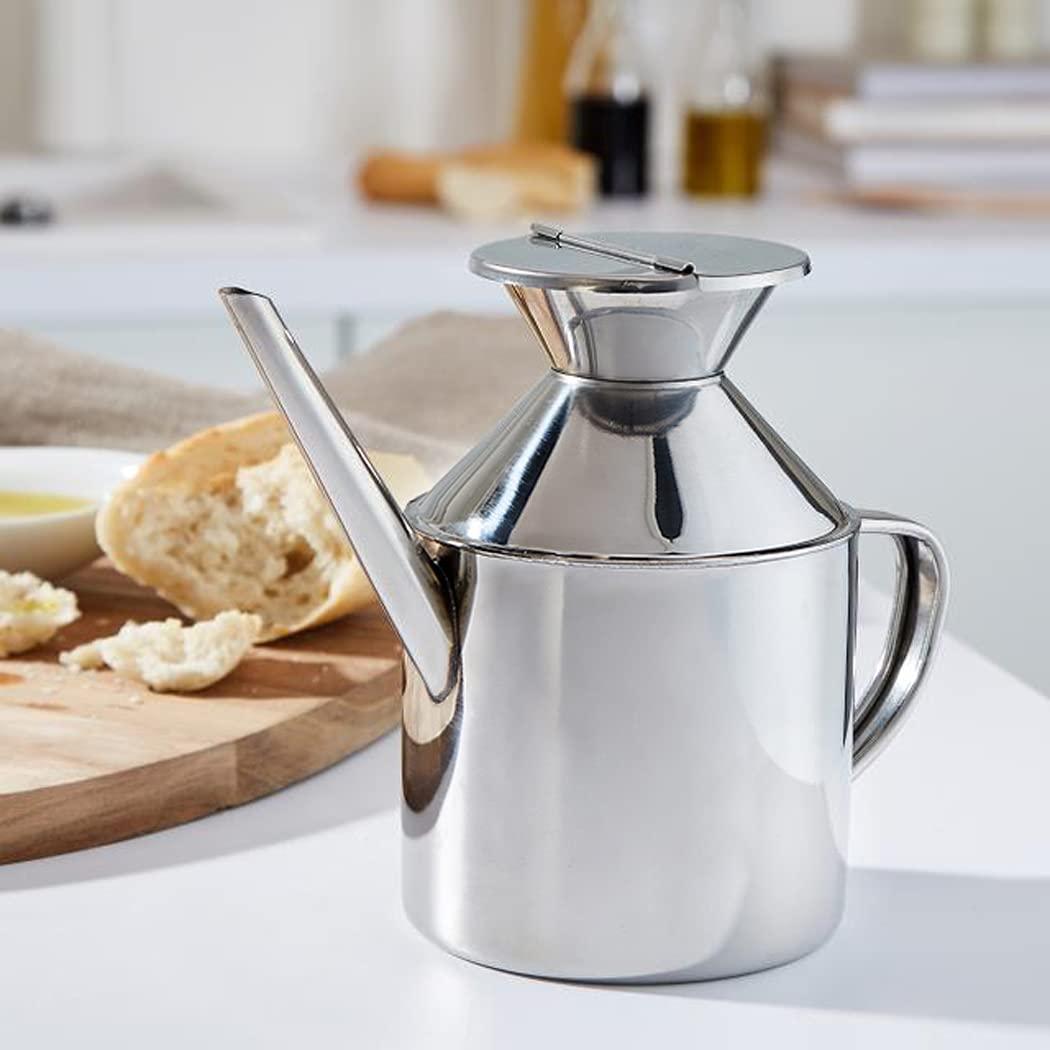 Dầu thực phẩm có thể 625 ml, thép không gỉ, bạc, 15 x 18 x 8,5 cm