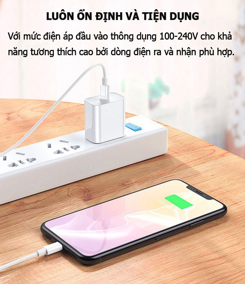 Bộ cáp sạc nhanh 20W chuẩn PD - Cho iPhone Xs max/ 11/ 11Pro max/ 12 Pro/ 12 Pro max...