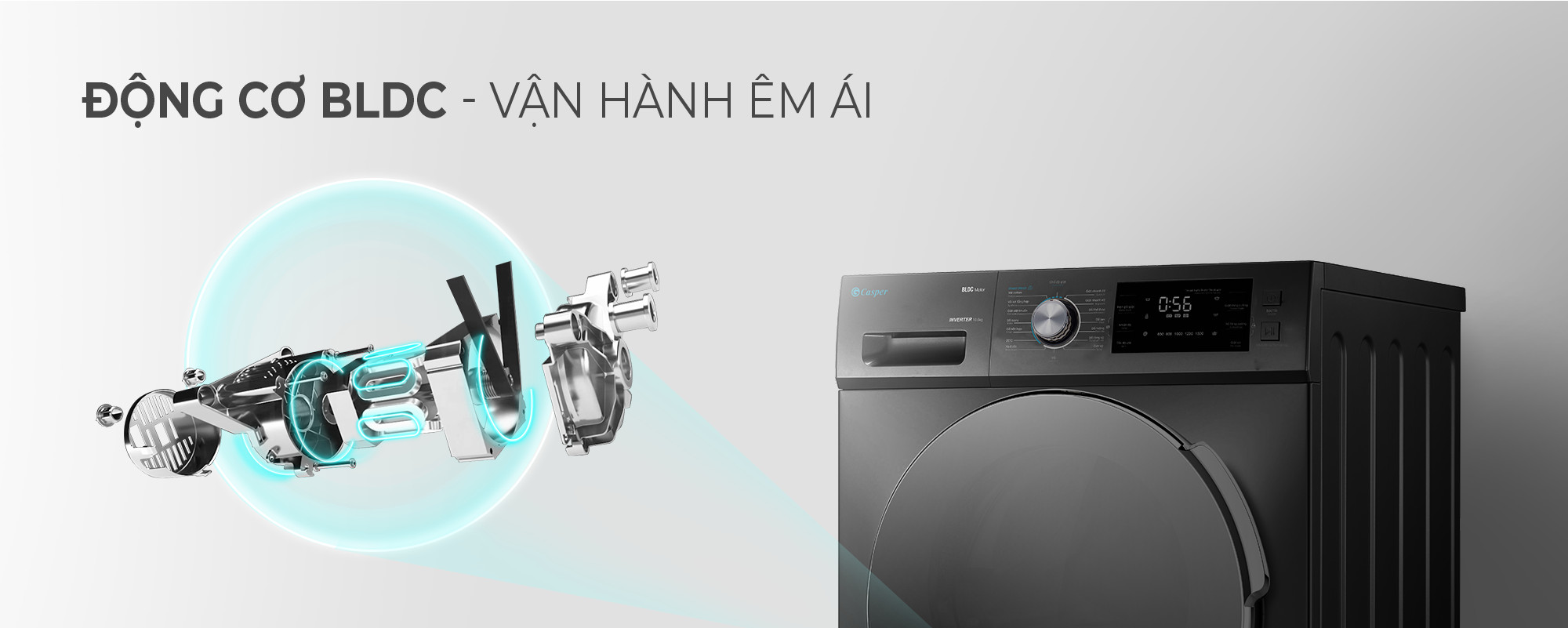 MÁY GIẶT CỬA TRƯỚC 8.5KG CASPER MG WF85I140BGB- HÀNG CHÍNH HÃNG