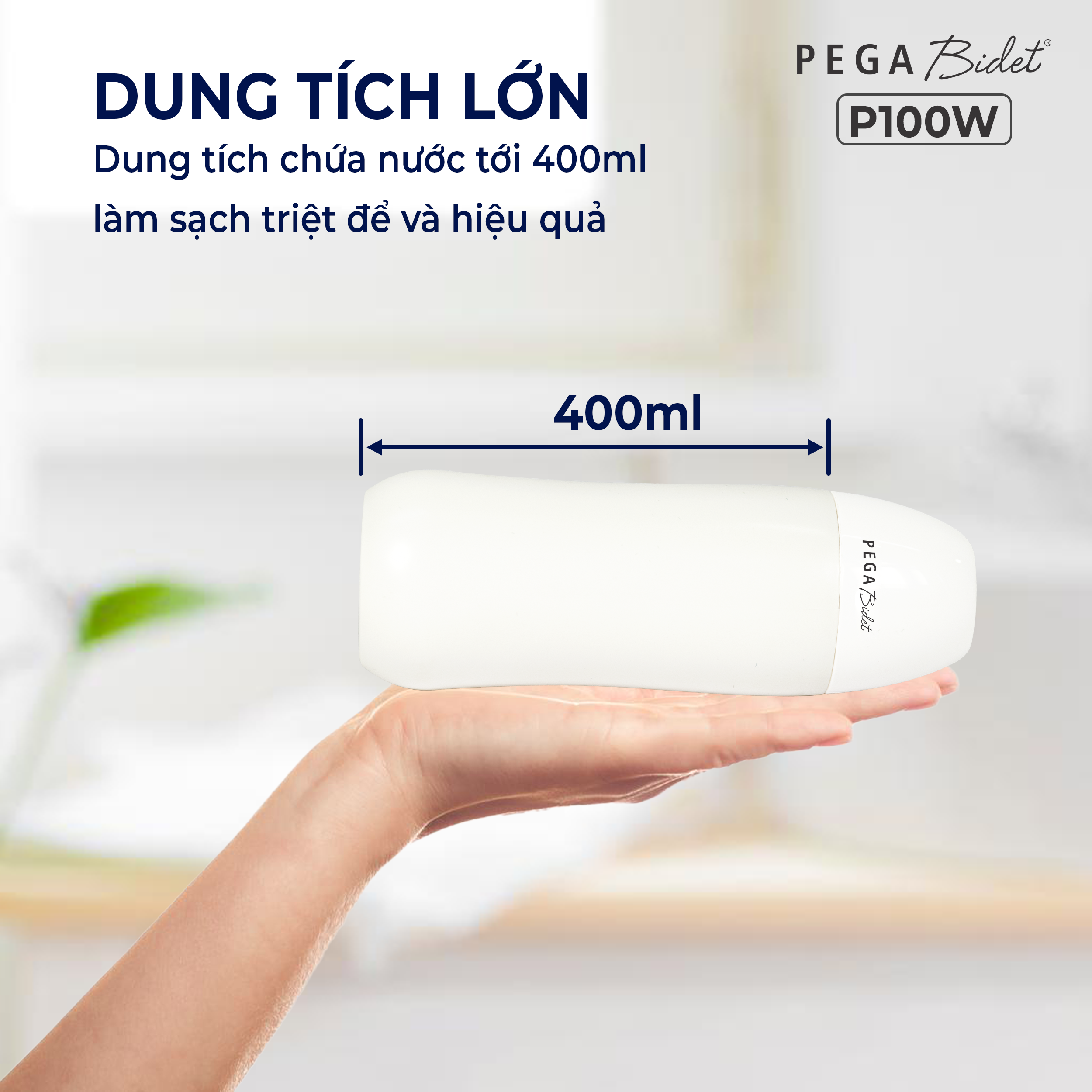 Bình xịt vệ sinh, Vòi rửa vệ sinh cầm tay PEGA Bidet P100 400ml, dành cho rửa vệ sinh em bé, người già, người đi du lịch