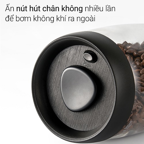 Hũ thủy tinh hút chân không bảo quản thực phẩm CAFE DE KONA