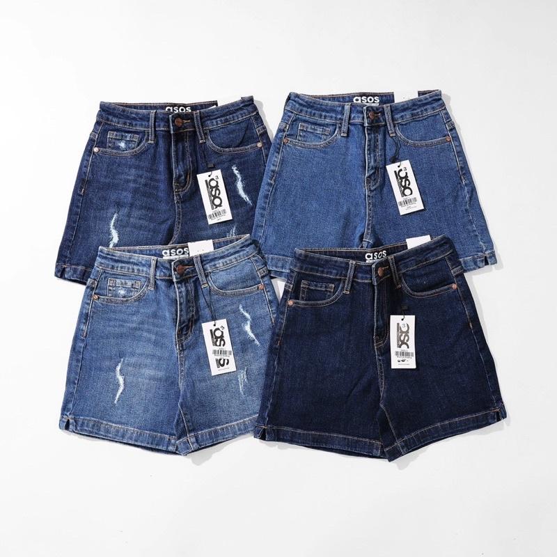Quần short jean nữ rách nhẹ lưng cao chất co giãn thoải mái