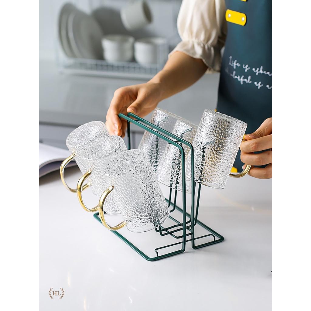 Úp cốc Inox vàng gương có khay hứng nước kèm núm bọc chống trượt | ÚP LY CỐC CÓ KHAY HỨNG NƯỚC